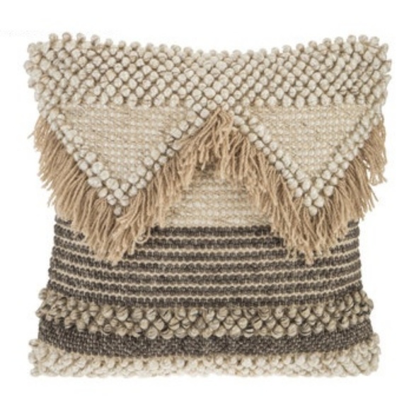 LAST ONE Hand Woven Natural Fringe pillow cover - Picture 3 of 4